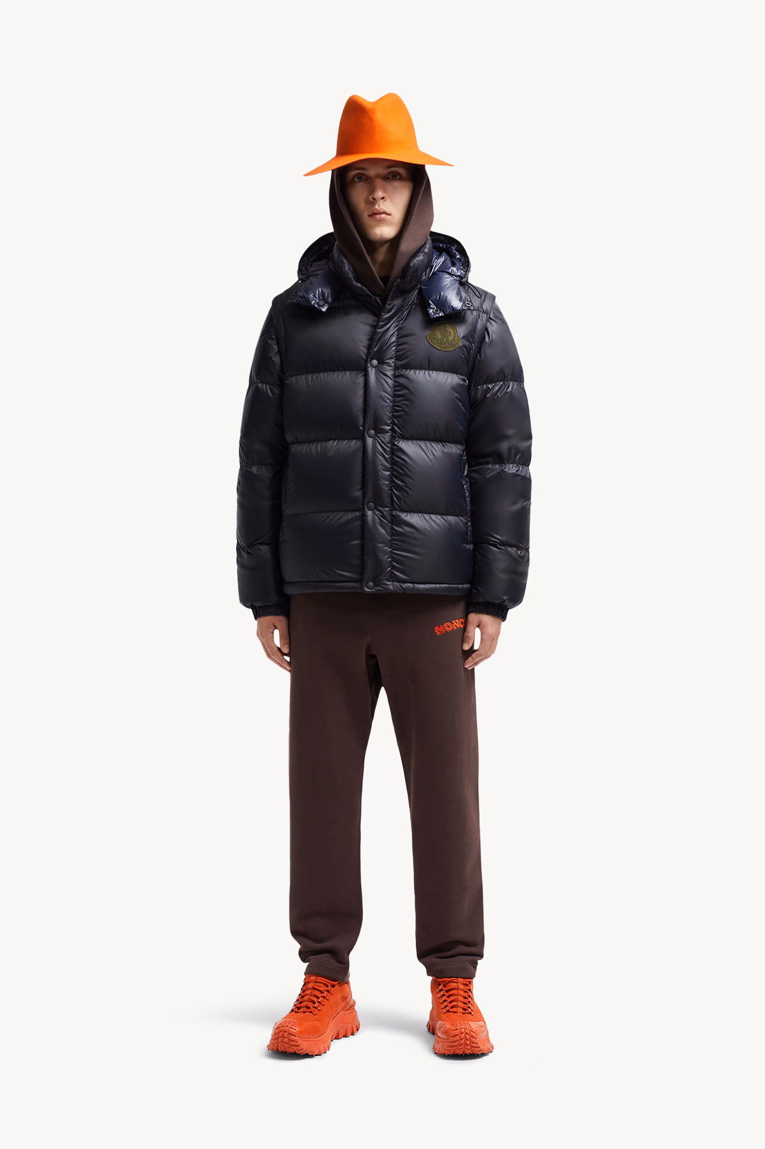 Cyclone 2-in-1 Hooded Short Down Jacket Men Dark Blue Moncler 0